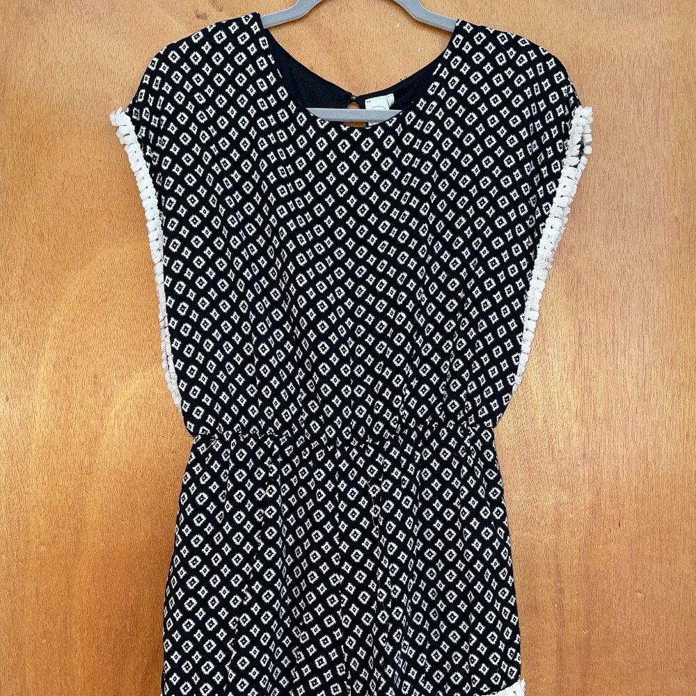 Black Patterned Romper